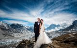 Everestte evlenen çiftin kıskandıran fotoğrafları