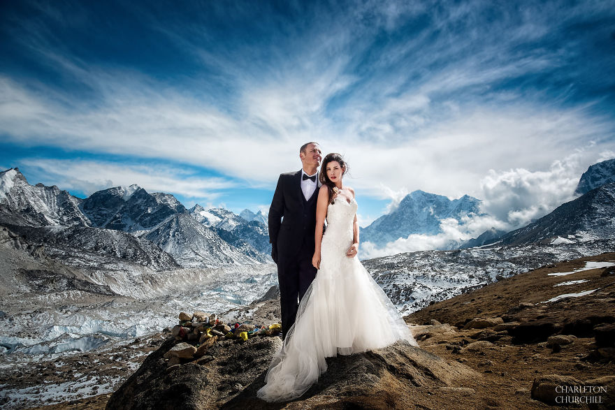 Everest'te Evlenen Çiftin Kıskandıran Fotoğrafları